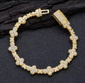 Pulsera Iced Out 10 mm Flores y Cruces