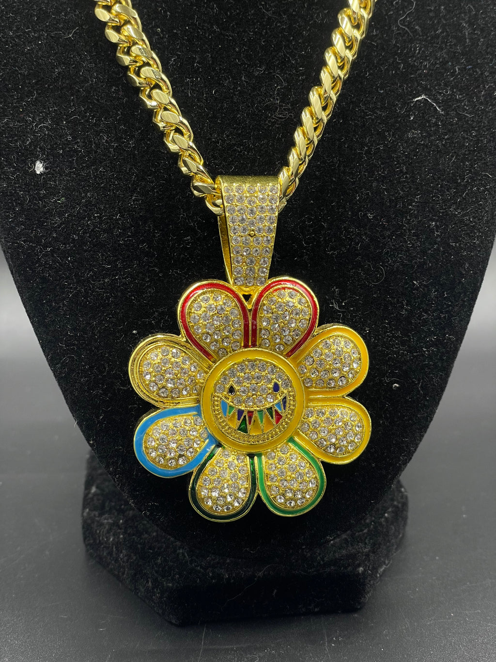 Dije hip hop flor Cadena 🇲🇨 laminado de oro