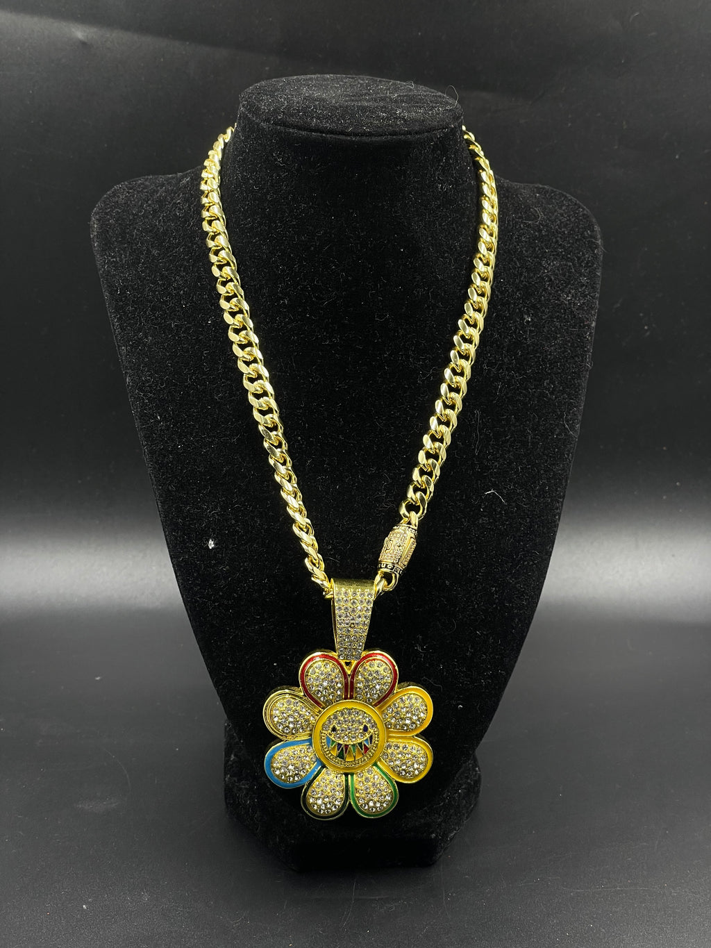 Dije hip hop flor Cadena 🇲🇨 laminado de oro